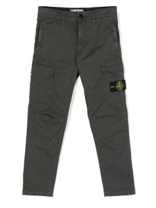 Stone Island Junior pantalon droit à motif Compass - Vert