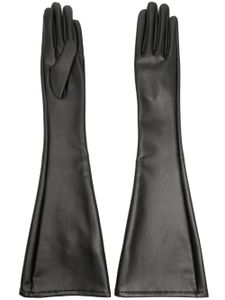 Issey Miyake gants longs en cuir artificiel - Noir