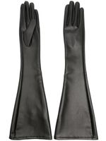 Issey Miyake gants longs en cuir artificiel - Noir