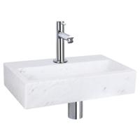 Differnz Flat fonteinset marmer - kraan recht - 38 x 24 x 8 cm - chroom