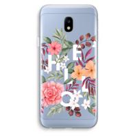 Hello in flowers: Samsung Galaxy J3 (2017) Transparant Hoesje - thumbnail