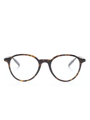 Montblanc lunettes de vue rondes à effet écailles de tortue - Marron