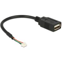 Delock USB-kabel USB 2.0 USB-pinbus, USB-A bus 0.15 m Zwart 84834