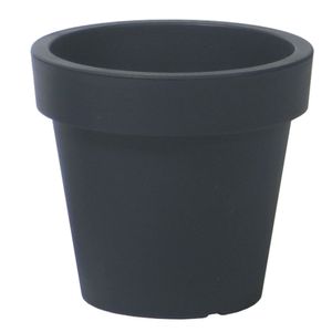 Basic plantenpot/bloempot kunststof dia 16 cm/hoogte 14.5 cm antraciet grijs