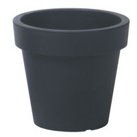 Basic plantenpot/bloempot kunststof dia 16 cm/hoogte 14.5 cm antraciet grijs