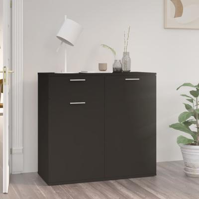 Dressoir 80x36x75 cm bewerkt hout zwart