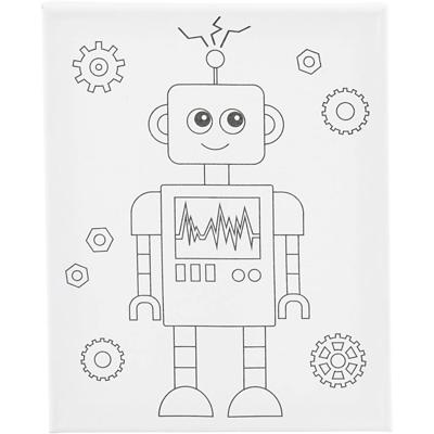 Creativ Company Schildercanvas met print, robot, d: 1,6 cm, afm 24x30 cm, 360 gr, 1 stuk