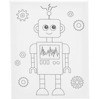 Creativ Company Schildercanvas met print, robot, d: 1,6 cm, afm 24x30 cm, 360 gr, 1 stuk