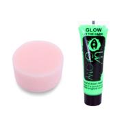 Carnaval schmink fluor groen met sponsje - Glow in the Dark - 10ml - kind/volwassenen