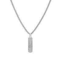 Gepersonaliseerde vingerafdruk ketting verticale bar - Stainless steel - Zilver