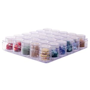 1x Opberg/sorteer box/dozen 16 cm met 30 losse potjes    -