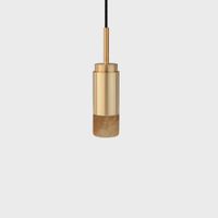Anour Donya Onyx Cylinder Hanglamp - Amberkleurige kap - Geborsteld messing - thumbnail