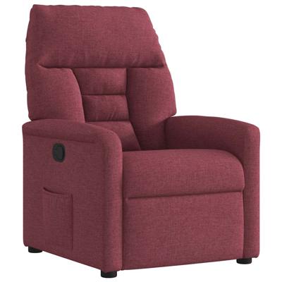 Fauteuil verstelbaar stof wijnrood