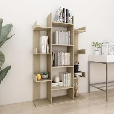Boekenkast 86x25,5x140 cm bewerkt hout sonoma eikenkleurig