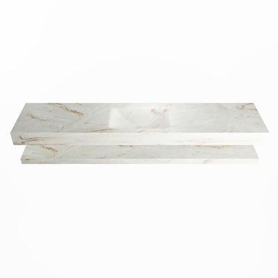 MONDIAZ ALAN-DLUX 200cm planchet Frappe. Vrijhangende wastafel CLOUD midden zonder kraangat, kleur Frappe.