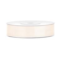 Luxe sierlint/cadeaulint - creme wit - 12 mm x 25 meter - satijn