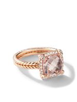 David Yurman bague Châtelaine en or rose 18ct ornée de diamants et morganite