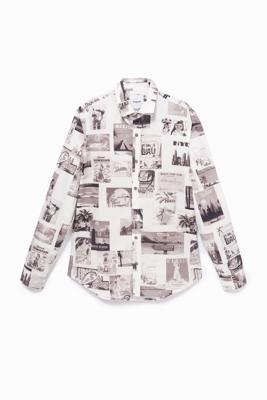 Organisch shirt met ansichtkaarten - WHITE - S