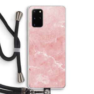 Roze marmer: Samsung Galaxy S20 Plus Transparant Hoesje met koord
