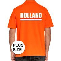 Grote maten poloshirt oranje Holland voor heren - thumbnail