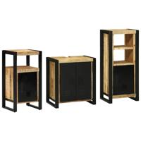 Badkamermeubelset met plank 3 pcs Bruin Massief Mango Hout Badkamermeubelset met plank 3 pcs Bruin Massief Mango Hout