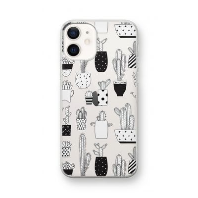 Cactusmotief: iPhone 12 mini Transparant Hoesje