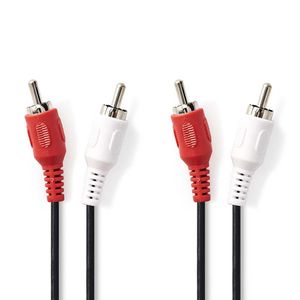 Nedis CAGP24200BK10 audio kabel 1 m 2 x RCA Zwart, Rood, Wit