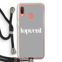 Topvent Grijs Wit: Samsung Galaxy A20e Transparant Hoesje met koord