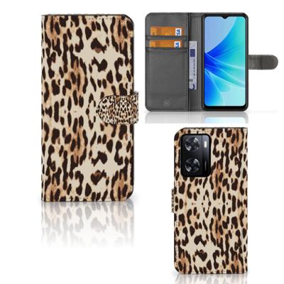 PPO A57 | A57s | A77 4G | Telefoonhoesje | Met pasjeshouder | Leopard