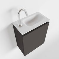 Toiletmeubel Mondiaz Ture | 40 cm | Meubelkleur Dark grey | Eden wastafel Talc Rechts | 1 kraangat