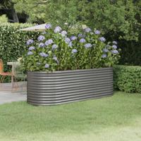 VidaXL Plantenbak 224x80x68 cm gegalvaniseerd staal grijs