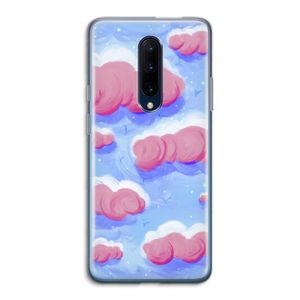 Roze wolken met vogels: OnePlus 7 Pro Transparant Hoesje
