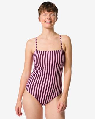 HEMA Damesbadpak Nina strepen roze (roze)