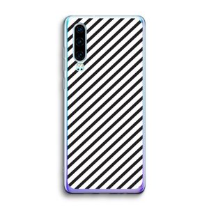 Strepen zwart-wit: Huawei P30 Transparant Hoesje