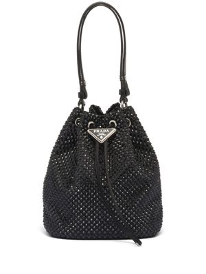 Prada sac seau à ornements en cristal - Noir