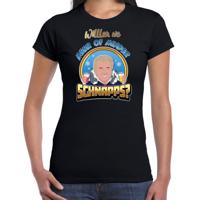 Apres ski t-shirt voor dames - meer of minder schnaps - zwart - wintersport - Wilders - politiek - thumbnail