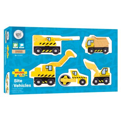 Bigjigs houten werkvoertuigen, 5st.