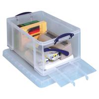 Really Useful Box opbergdoos 64 liter met opening aan de voorkant, transparant