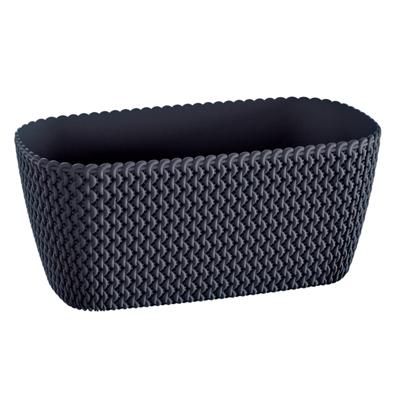 Prosperplast Plantenbak Splofy - antraciet - voor buiten - 40 x 18 x 14 cm - kunststof