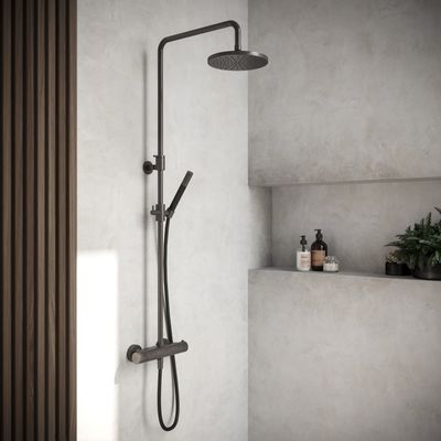 Hotbath Cobber Thermostatische Regendouche Doucheset Verouderd Ijzer SDS9 Hotbath Cobber Thermostatische Regendouche Doucheset Verouderd Ijzer SDS9