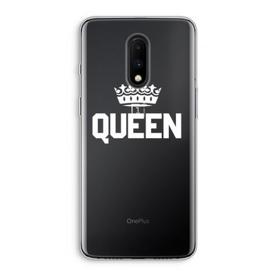 Queen zwart: OnePlus 7 Transparant Hoesje