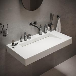 Wastafel Ideavit Solidsquare 90x46x10 cm Solid Surface Mat Wit Ideavit