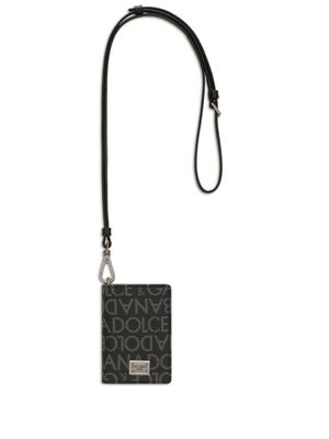 Dolce & Gabbana porte-cartes en cuir à logo imprimé - Noir