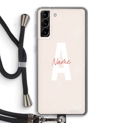 Strawberry Milkshake: Samsung Galaxy S21 Plus Transparant Hoesje met koord