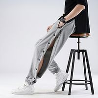 mannen scheur weg basketbal broek joggingbroek joggers broek hoge split drukknoop elastische taille effen kleur sport outdoor streetwear casual grijs ma37 zwart ma37 Lightinthebox