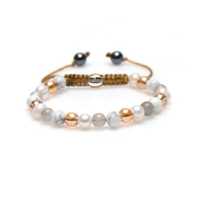 Karma Armband Spiral Best Beige White Crystal