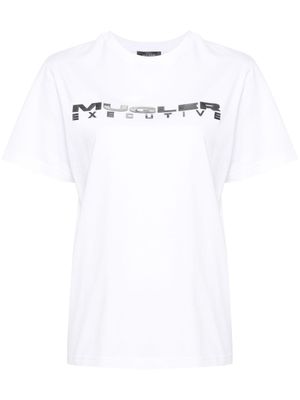 Mugler t-shirt Executive à logo imprimé - Blanc
