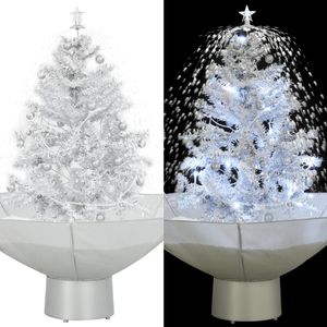 VidaXL Kerstboom sneeuwend met paraplubasis 75 cm wit