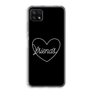 Friends heart black: Samsung Galaxy A22 5G Transparant Hoesje