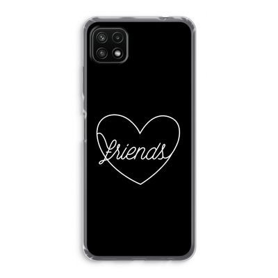 Friends heart black: Samsung Galaxy A22 5G Transparant Hoesje